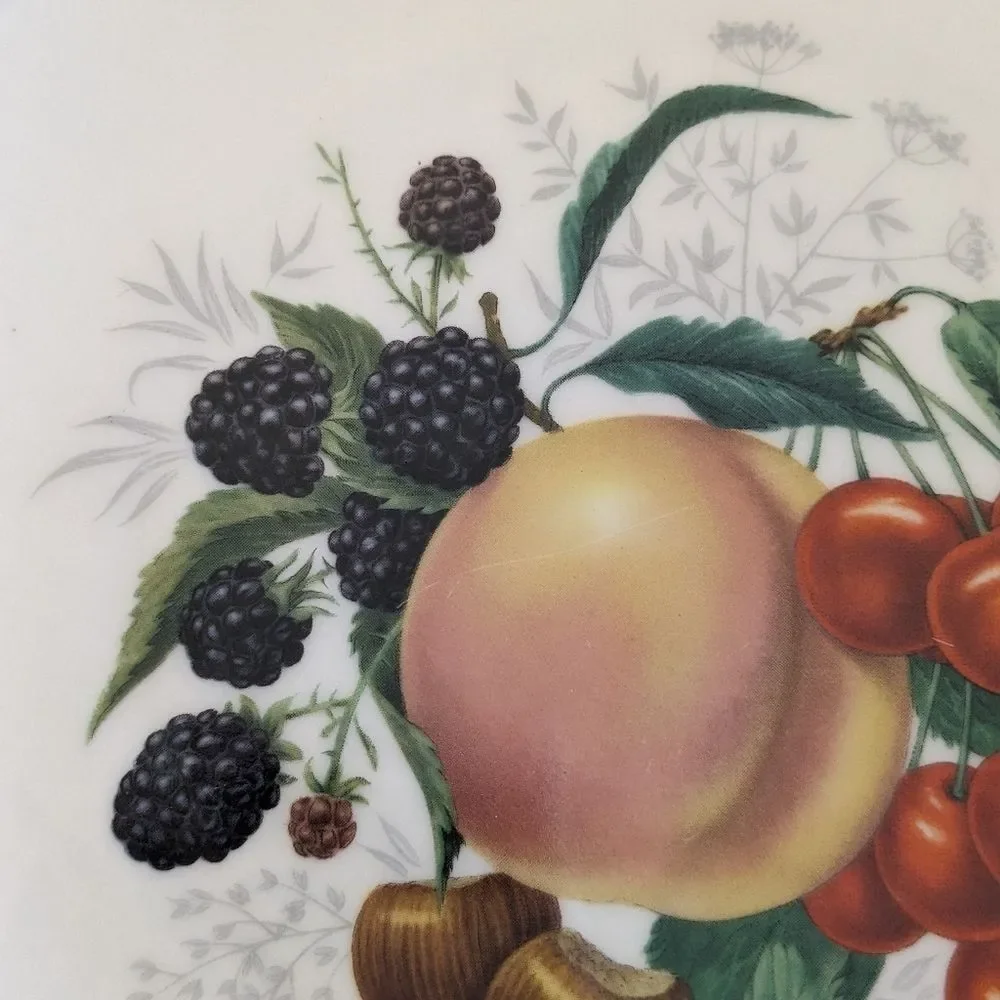 Winterling Schwarzenbach Bavaria Vtg Set of 3 Porcelain Salad Plates Fruit Gold